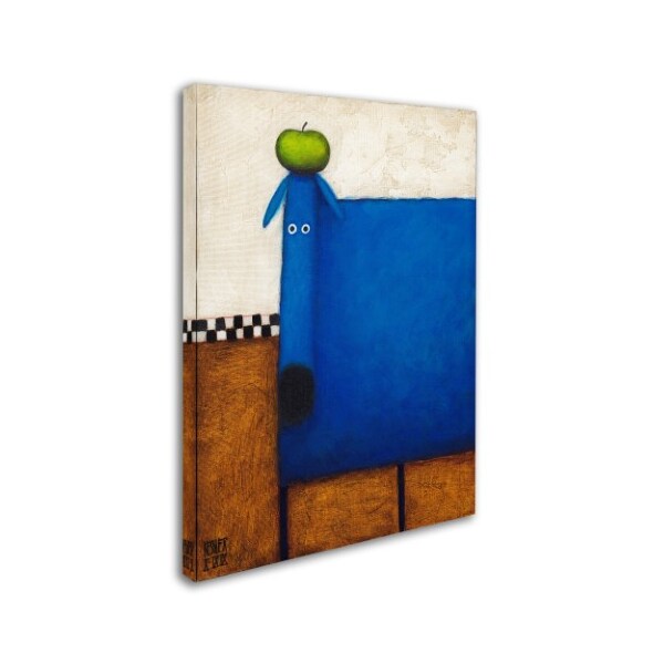 Trademark Fine Art Daniel Patrick Kessler 'Blue Dog With Apple